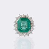 Hochkarätiger Smaragd Ring mit Brillanten - Bild 1