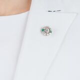 Solitär Brosche mit Smaragden - Bild 2