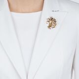 Vintage Blütenbrosche mit Diamanten - Bild 2