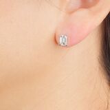 Paar Emerald Cut Diamant Ohrstecker - Bild 3