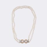 Perlen Collier mit Brillant-Schließe - Bild 2