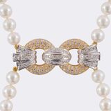 Perlen Collier mit Brillant-Schließe - Bild 3