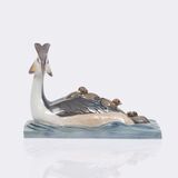 Haubentaucher mit Küken