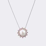 High Jewelry South Sea Pearl Diamond Pendant with Pink Diamonds on Chain - image 2