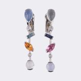 Paar Ohrringe 'Meli Melo' mit Edelstein-Besatz - Bild 1