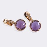 Paar Amethyst Brillant Ohrclips 'Parentesi' - Bild 2