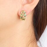 Paar Farbedelstein Ohrringe mit Brillant-Besatz - Bild 3