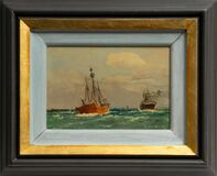 Feuerschiff Elbe II und Dampfer - Bild 2