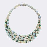Opal Smaragd Brillant Collier mit passendem Paar Ohrhänger - Bild 3