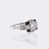 Art-déco Diamant Onyx Ring - Bild 2