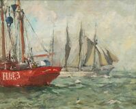 Viermastgaffelschonder passiert Elbe 3 - Bild 1