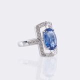 Natürlicher Saphir Ring mit Brillant-Besatz - Bild 2