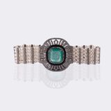 Perlen Diamant Armband mit großem Smaragd - Bild 1