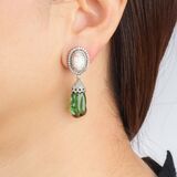 Paar Opal Turmalin Ohrhänger mit Diamant-Besatz - Bild 2