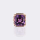 Amethyst Cocktailring mit Diamant-Besatz - Bild 1