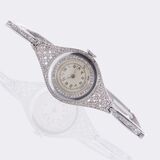 Art Déco Damen-Armbanduhr mit Diamanten - Bild 2