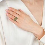 Natürlicher Gelber Saphir Ring mit Brillanten und Tsavolithen - Bild 4