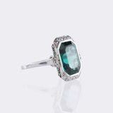 Farbintensiver Art-déco Turmalin Ring - Bild 2