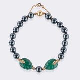 Hämatit Chrysopras Armband 'Patiala'mit Brillanten - Bild 1