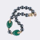 Hämatit Chrysopras Armband 'Patiala'mit Brillanten - Bild 2