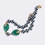 Hämatit Chrysopras Armband 'Patiala'mit Brillanten - Bild 3