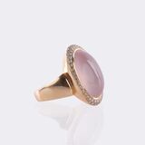 Rosenquarz Cocktailring mit Brillant-Besatz - Bild 2