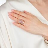 Rosenquarz Cocktailring mit Brillant-Besatz - Bild 3