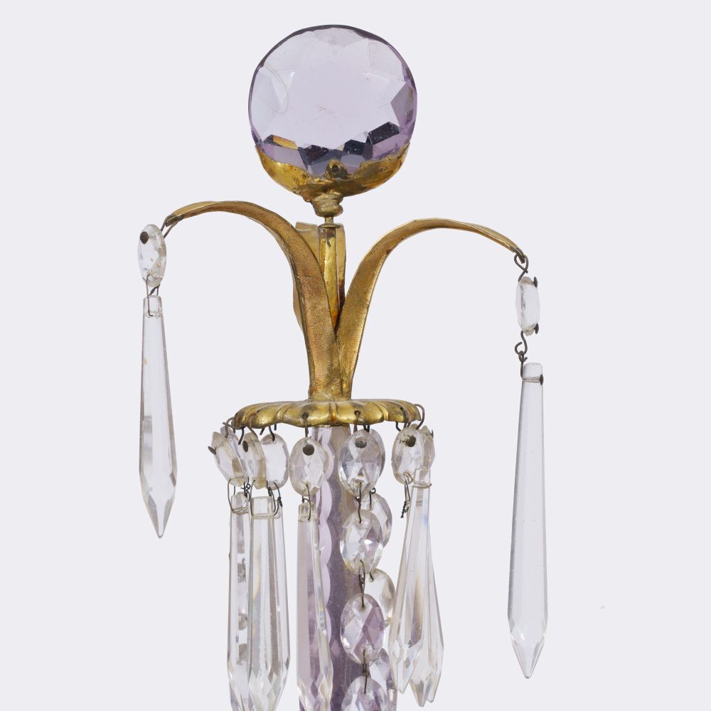 A Pair Ormolu Empire Girandols with griffin heads and crystal glass - image 2