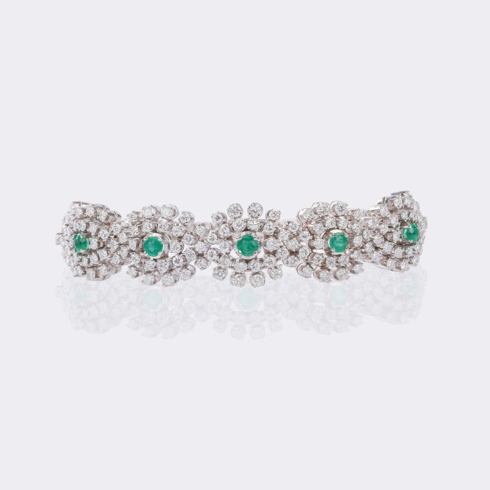 Hochkarätiges Vintage Brillant Smaragd Armband