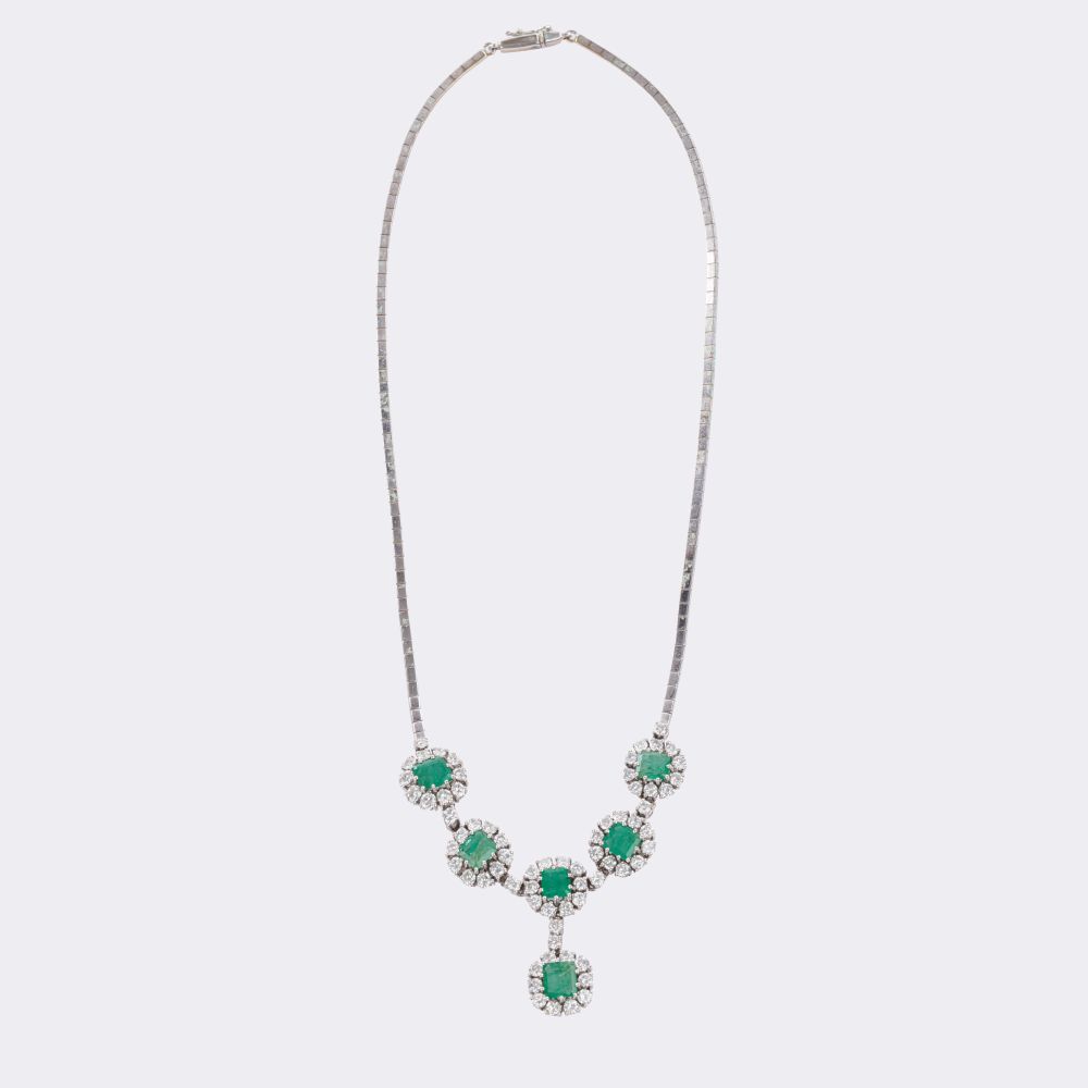 Smaragd Brillant Collier - Bild 2