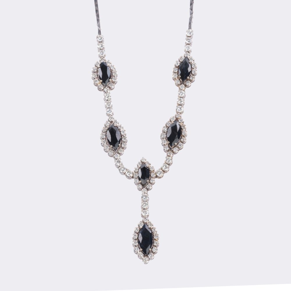 Saphir Brillant Schmuckset: Collier und Armband