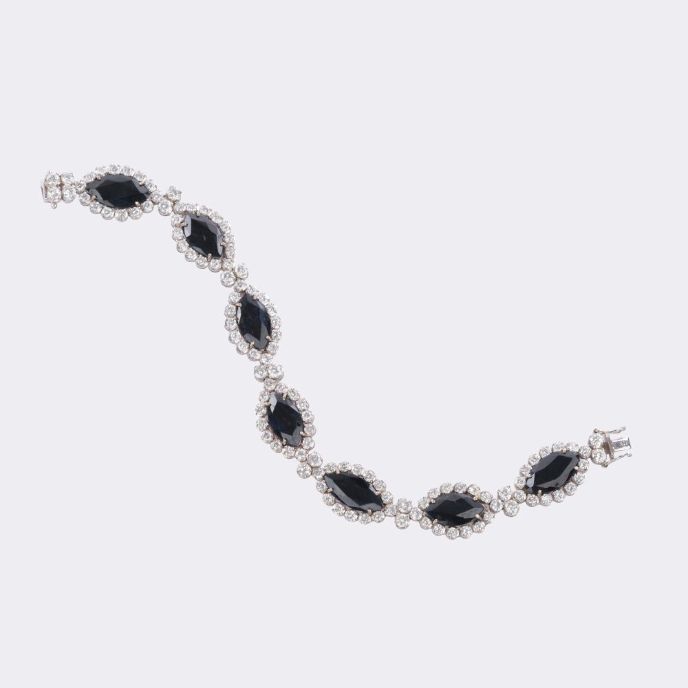 Saphir Brillant Schmuckset: Collier und Armband - Bild 3