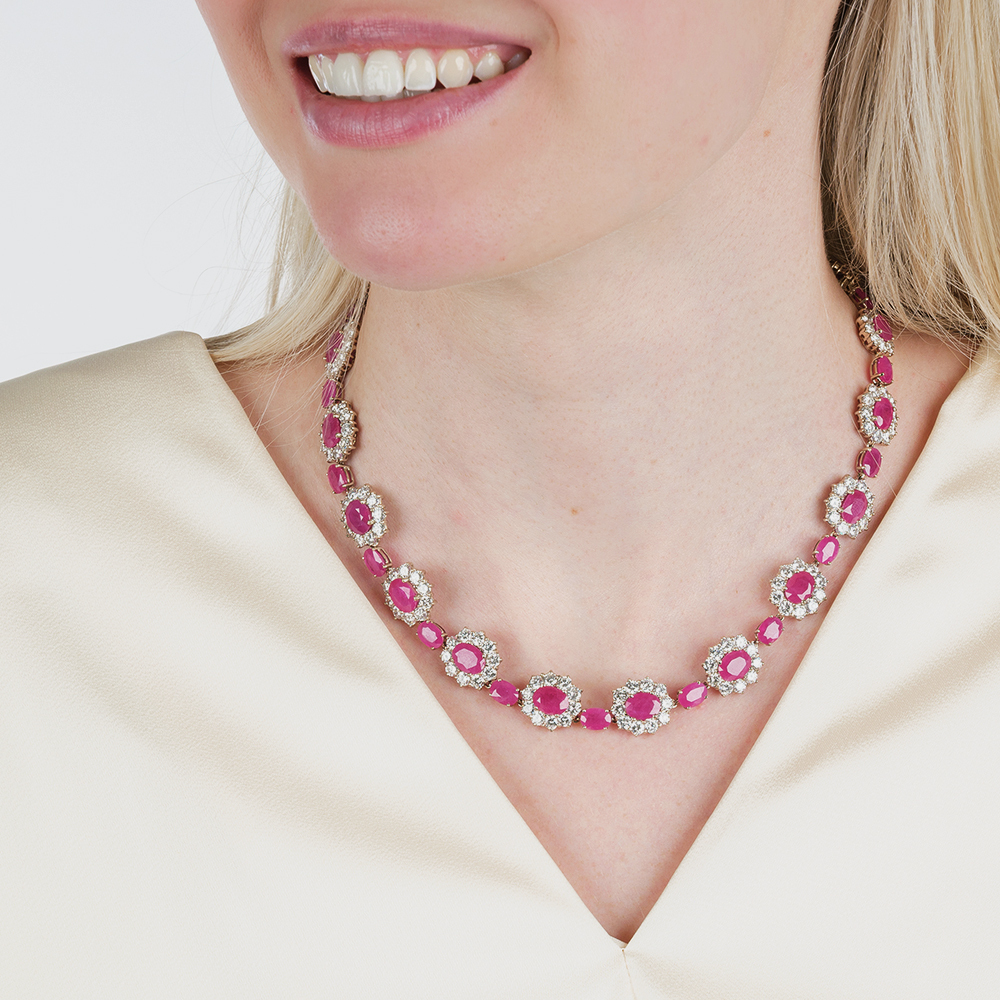High-Carat Ruby Diamond Necklace - image 4