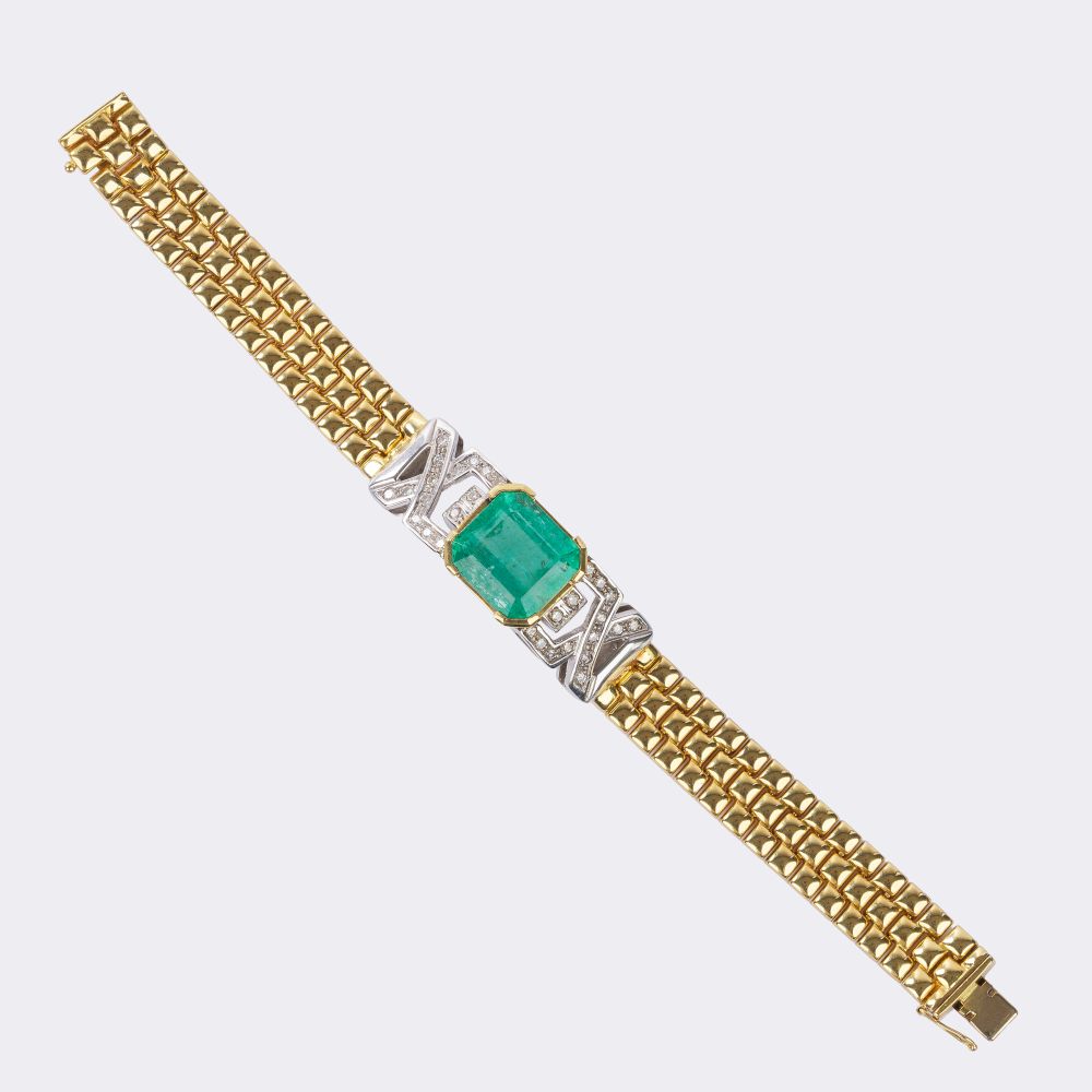 Hochkarätiges Smaragd Armband mit Brillant-Besatz - Bild 2