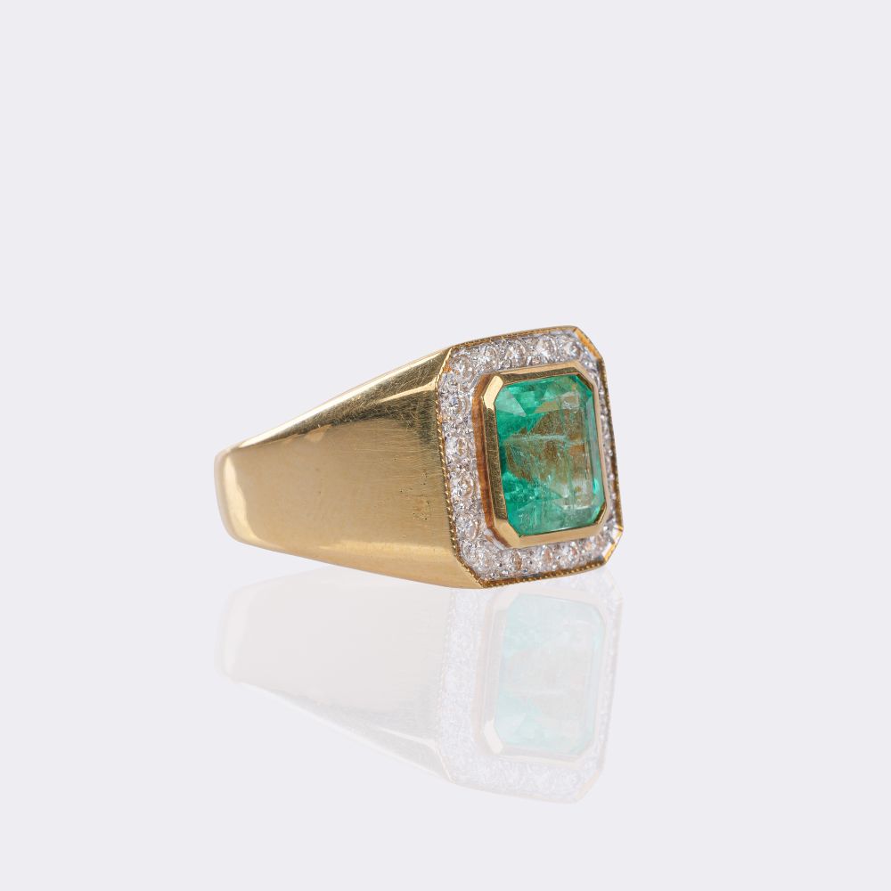 Bandring mit Smaragd und Brillant-Besatz - Bild 2