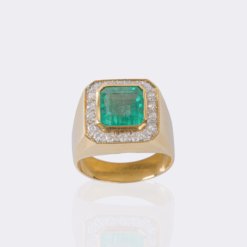 Bandring mit Smaragd und Brillant-Besatz - Bild 3