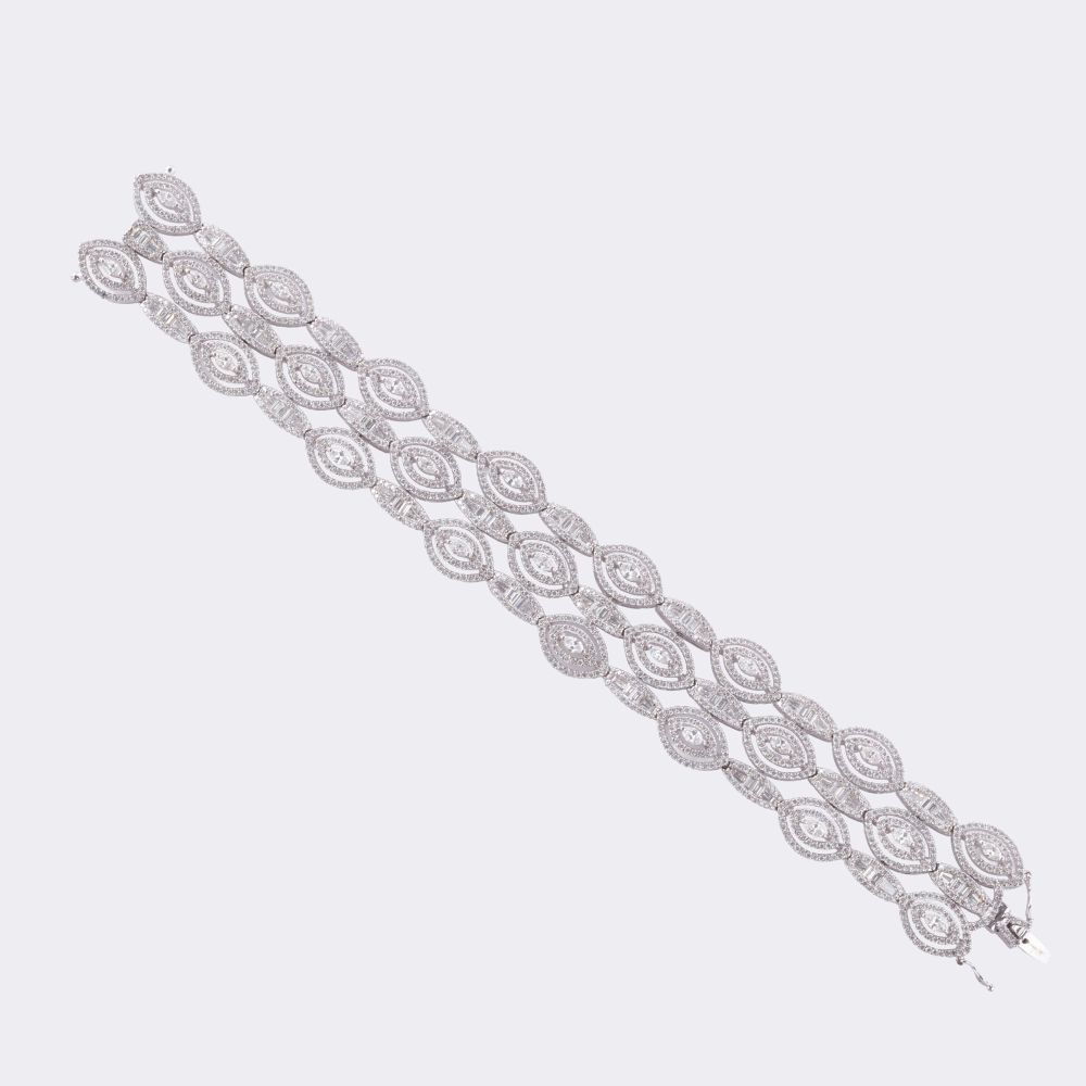 Armband mit hochkarätigem fein-weißen Diamant-Besatz - Bild 2