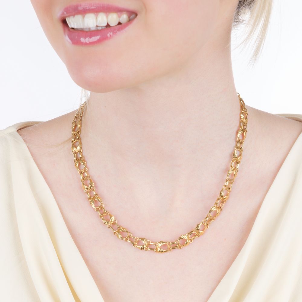 Seltenes Art-déco Goldcollier No. 249 - Bild 3