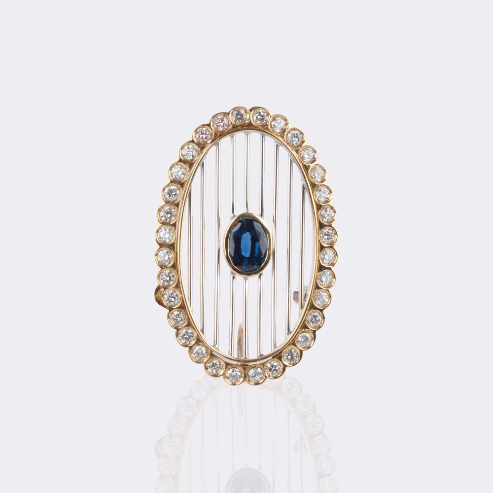 Saphir Brillant Brosche
