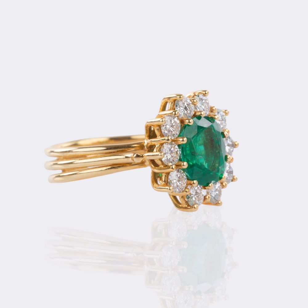 Smaragd Brillant Ring - Bild 2
