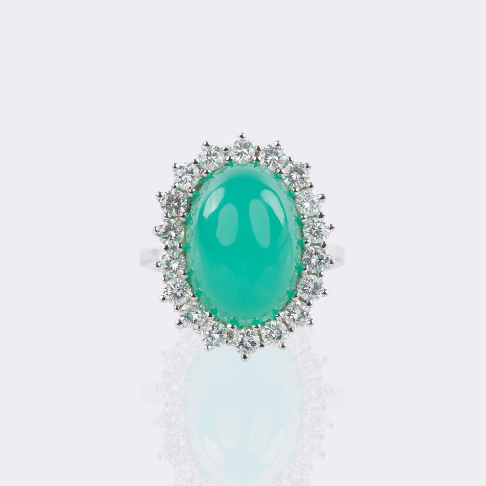 Chrysopras-Brillant Ring