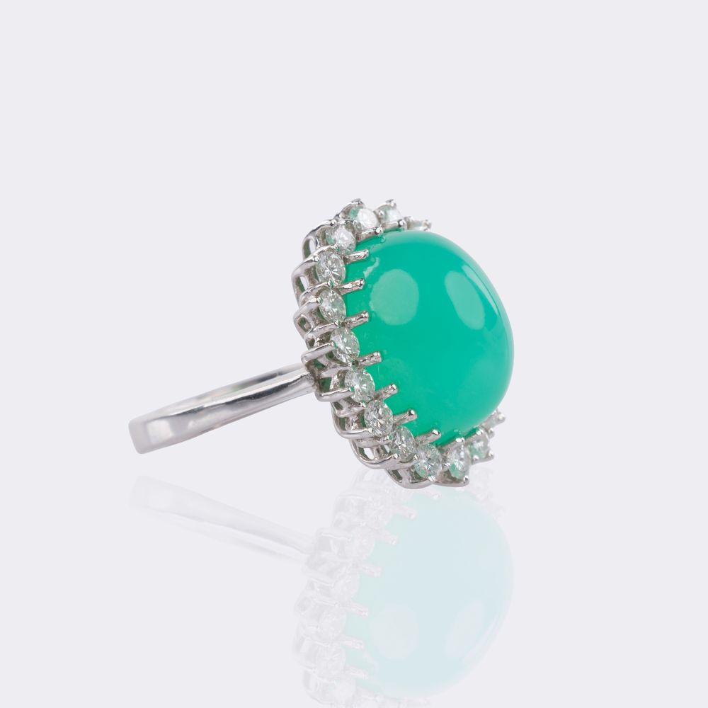 Chrysopras-Brillant Ring - Bild 2