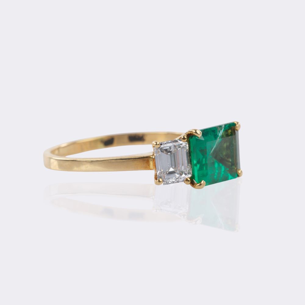 Smaragd Diamant Ring - Bild 2