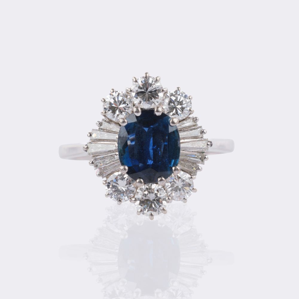 Saphir Diamant Ring