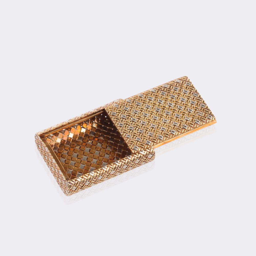 Kleine Bicolour Golddose mit feinem Flecht-Dekor - Bild 3