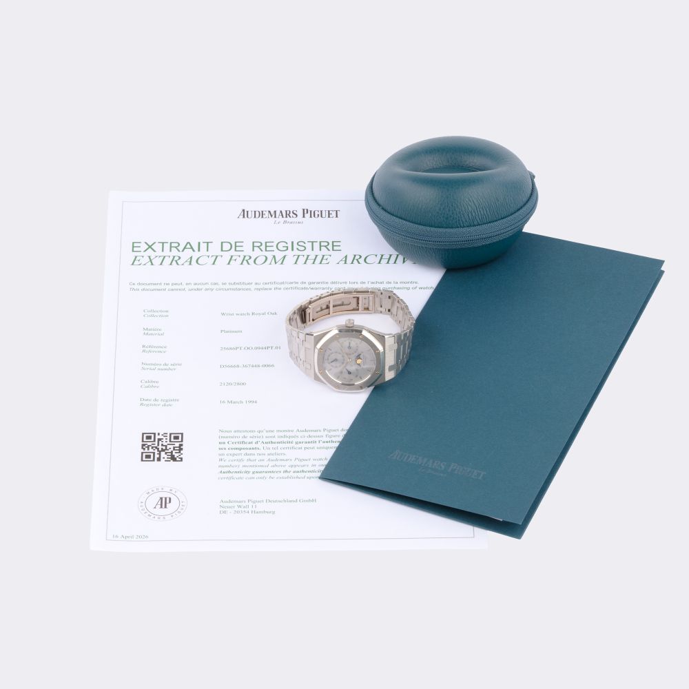 Einzigartige Herren-Armbanduhr 'Royal Oak' Ewiger Kalender in Platin - Bild 6