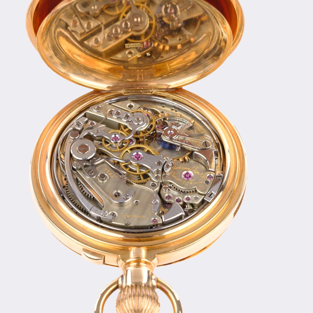 Bedeutende Taschenuhr mit Minutenrepetition und Split-Seconds Chronograph - Bild 2