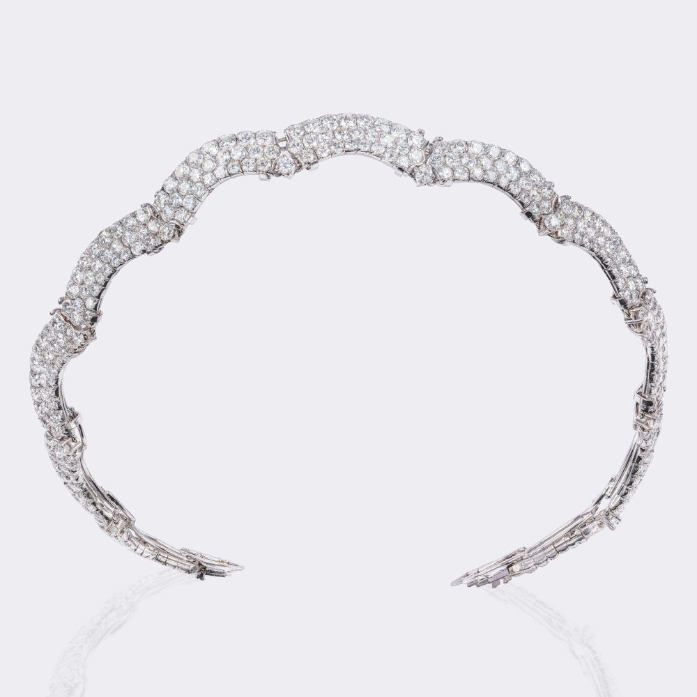 Hochkarätiges, wandelbares Art-déco Diamant Platin Diadem
