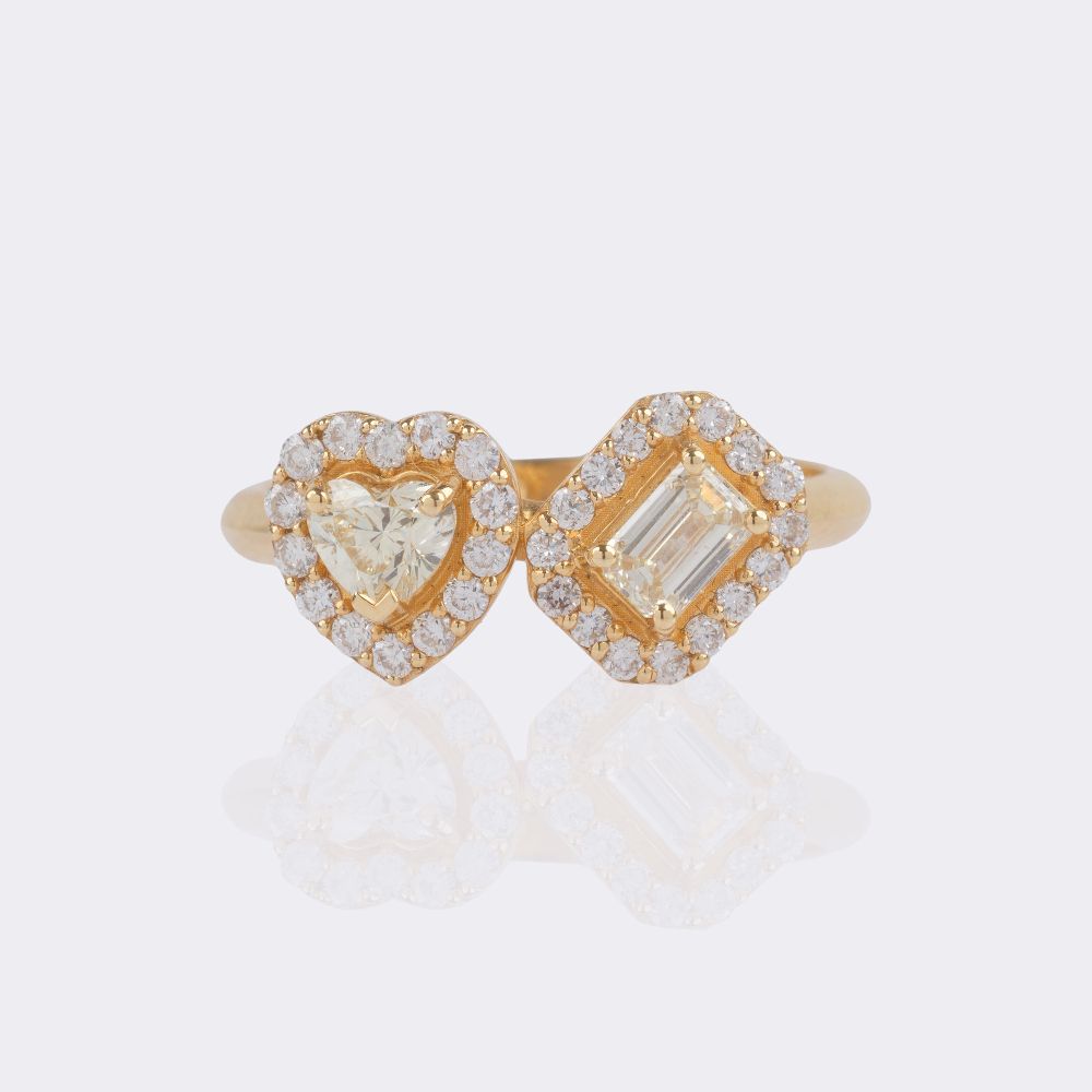 Small diamond ring Toi-et-Moi