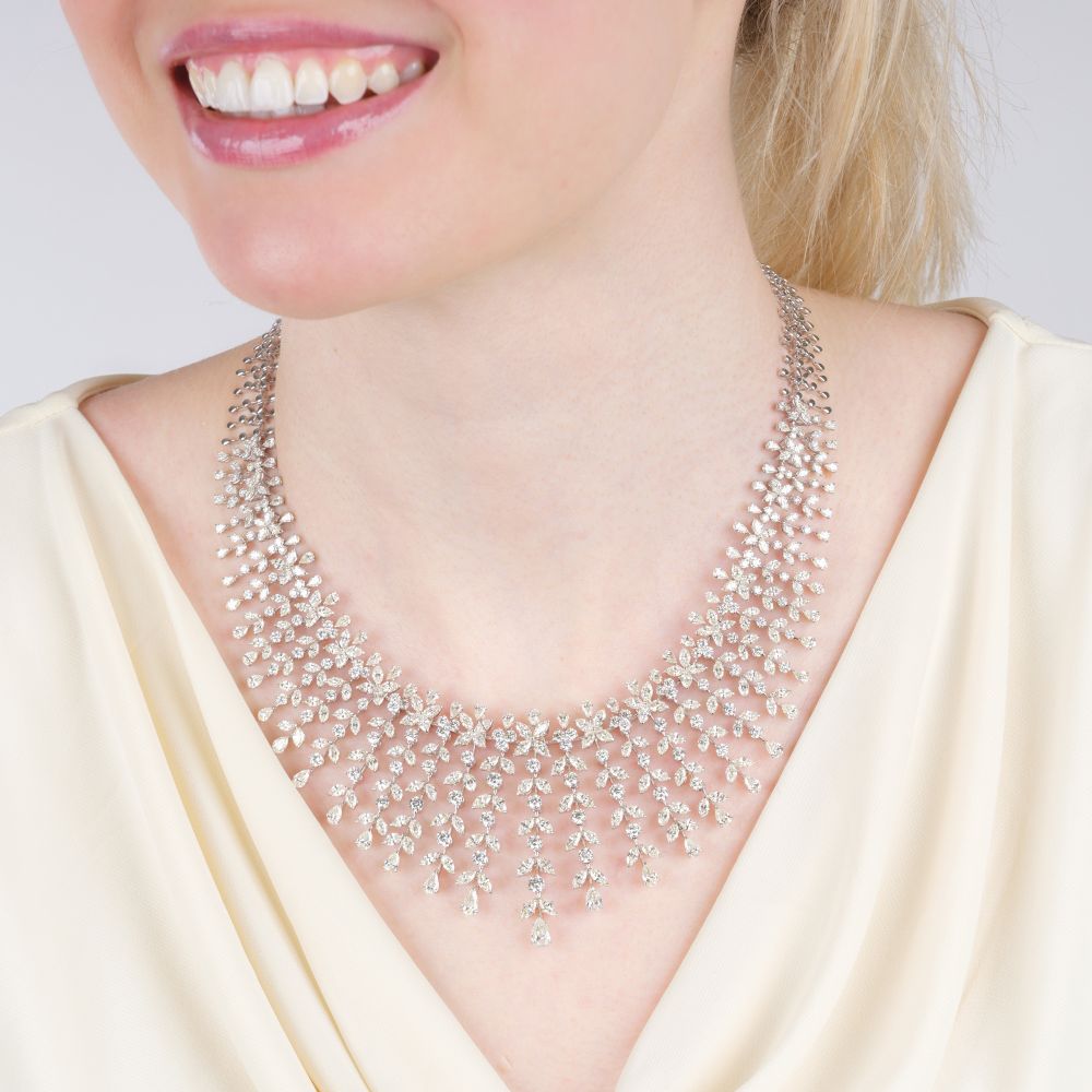 Haute Joaillerie Diamant Kaskaden Collier - Bild 4